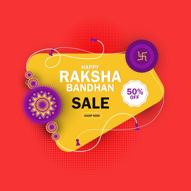 Feliz Raksha Bandhan Ofrecemos pegatinas Template de diseño de pancartas