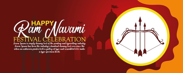 Feliz ram navami cultural banner festival hindú poste vertical deseos tarjeta de celebración de ram navami
