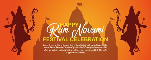 Feliz ram navami cultural banner festival hindú poste vertical deseos tarjeta de celebración de ram navami