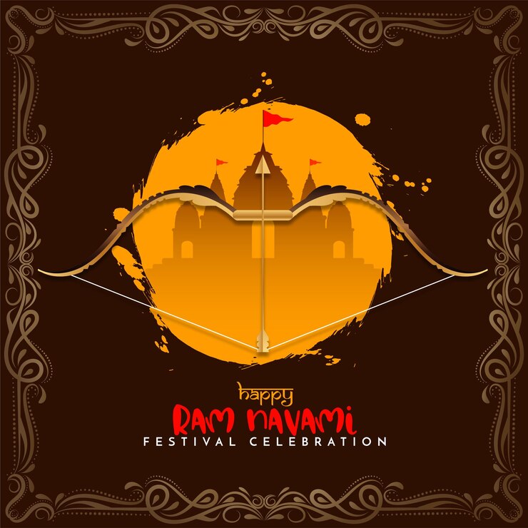 Vector feliz ram navami festival tradicional celebración vector de fondo