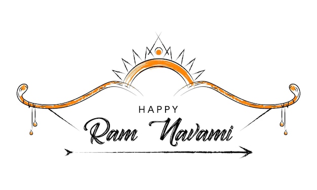 Feliz Ram Navami Ram Navami pancarta vectorial en el fondo aislado Vector texto Ram Navami
