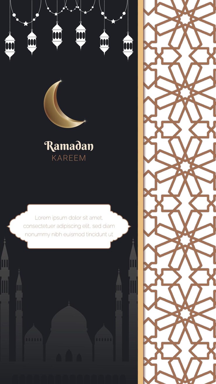 Feliz Ramadán Kareem fondo islámico vertical decorativo