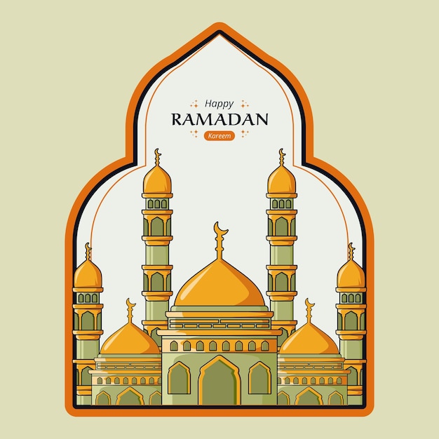 Feliz ramadán tarjeta de felicitación islm