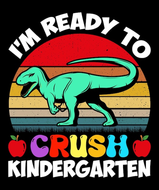 Feliz regreso a la escuela día camisa plantilla de impresión diseño de tipografía para jardín de infantes pre k preescolar l