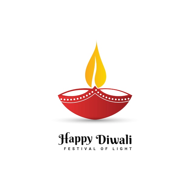 Feliz saludo del festival Diwali con ilustración de diya