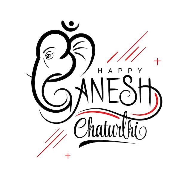 Feliz saludo de ganesh chaturthi con letras creativas