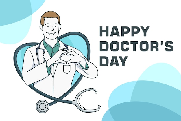 Feliz tarjeta del Día de los Médicos Ilustración vectorial