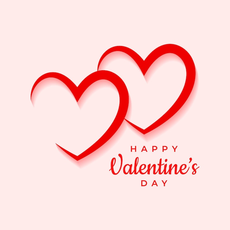 Vector feliz tarjeta de día de san valentín con forma de corazón de amor rojo