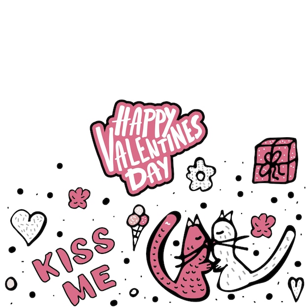 Vector feliz tarjeta del día de san valentín ilustración vectorial