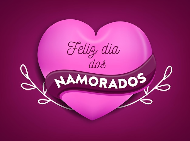 Feliz tarjeta de día de San Valentín Vector Brasil