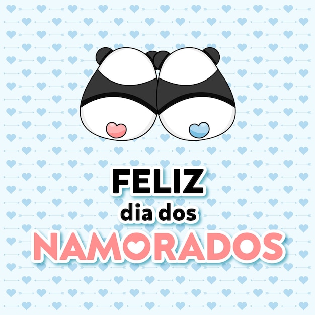 Feliz tarjeta de día de San Valentín Vector Brasil