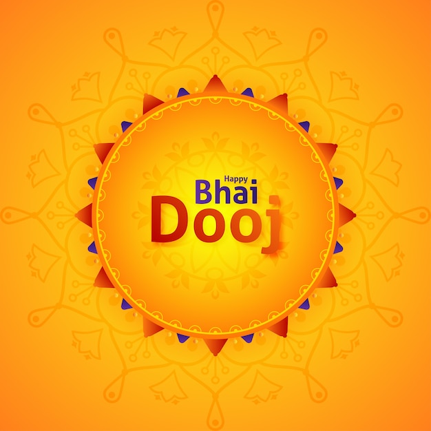 Feliz tarjeta de felicitación de celebración del festival bhai dooj