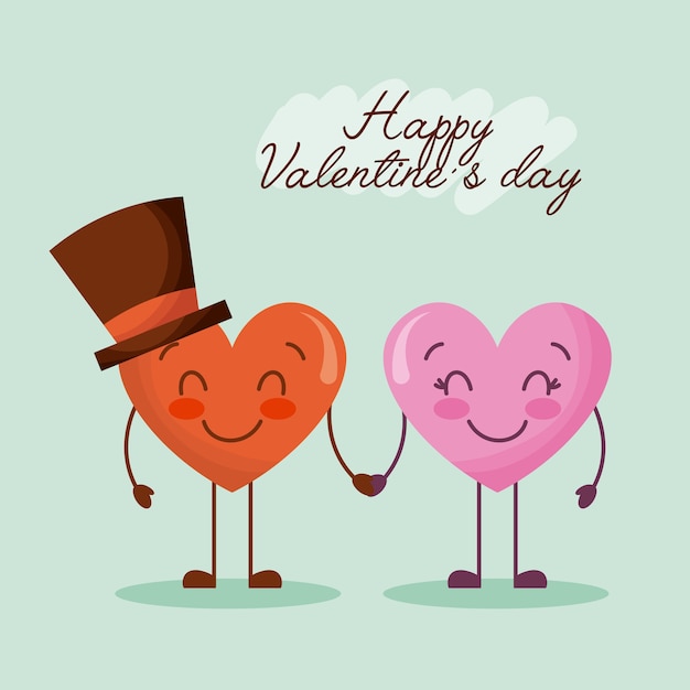 Feliz tarjeta de felicitación por el día de San Valentín