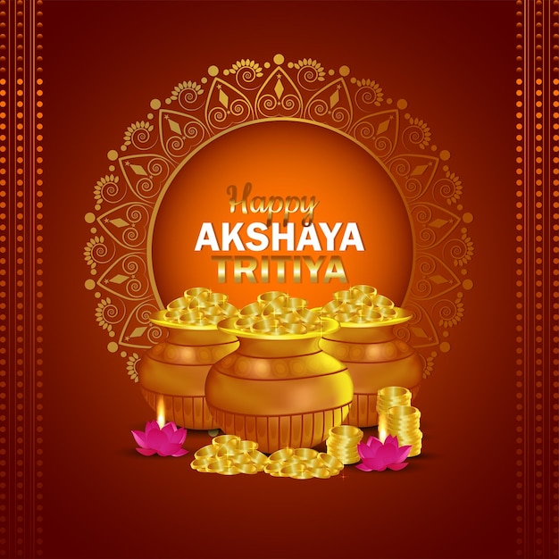 Feliz tarjeta de felicitación del festival indio akshaya tritiya