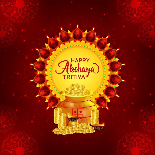 Feliz tarjeta de felicitación del festival indio akshaya tritiya