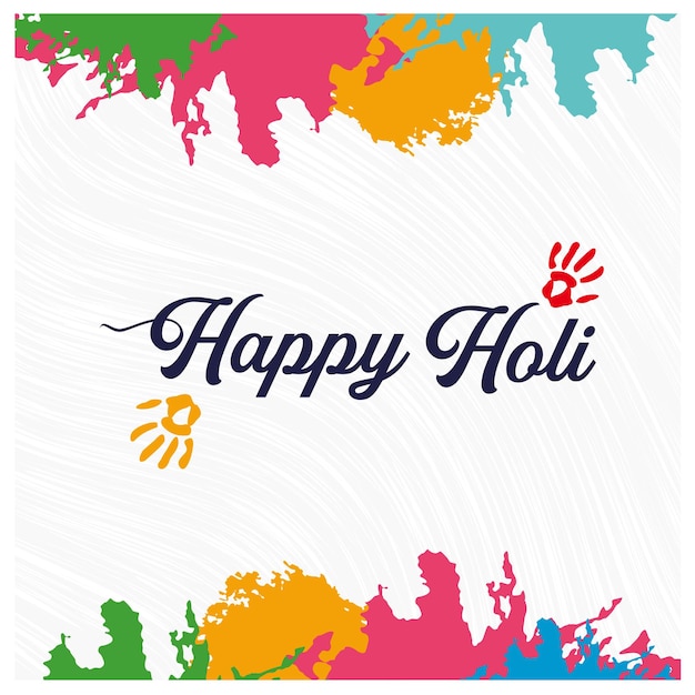Feliz tarjeta de felicitación de Holi con salpicaduras de colores