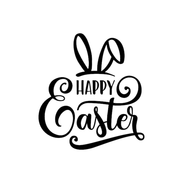Feliz tarjeta de felicitación con letras de Pascua Ilustración vintage vectorial