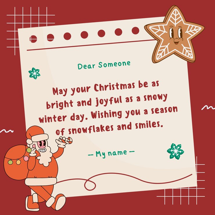 Feliz tarjeta de felicitación de Navidad con diseño festivo