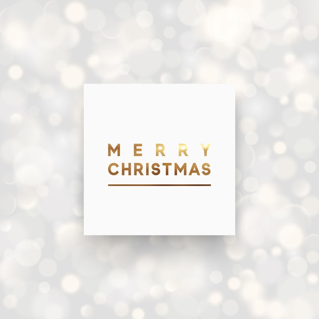 Feliz tarjeta de felicitación de Navidad, pancarta, afiche, con un fondo de bokeh claro.
