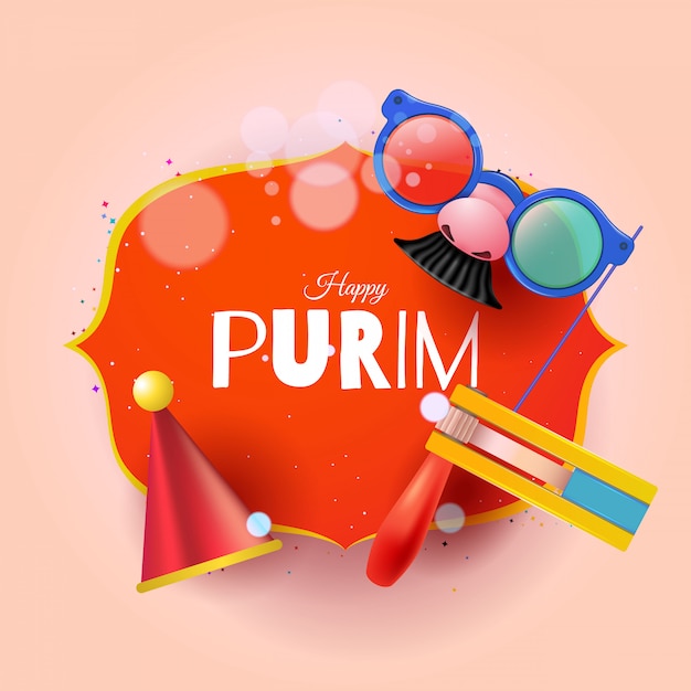 Feliz tarjeta de felicitación de purim