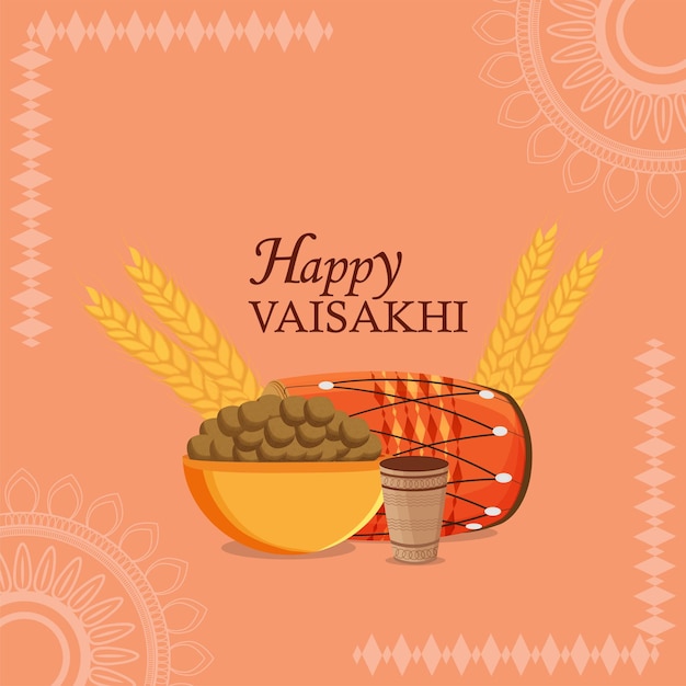 Feliz tarjeta de felicitación de Vaisakhi