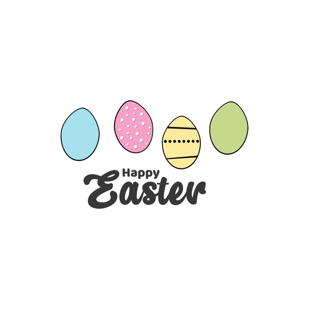 Feliz tarjeta de pascua banner de pascua en blanco