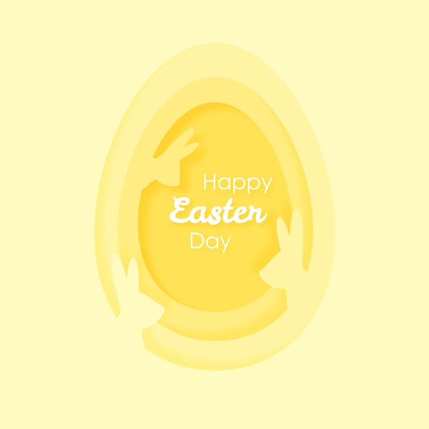 Feliz tarjeta de Pascua Un fondo amarillo con las palabras feliz día de Pascua