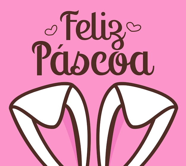 Vector feliz tarjeta de pascua con el lindo conejo vector