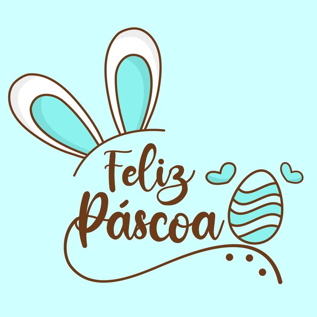 Feliz tarjeta de pascua vector lindo