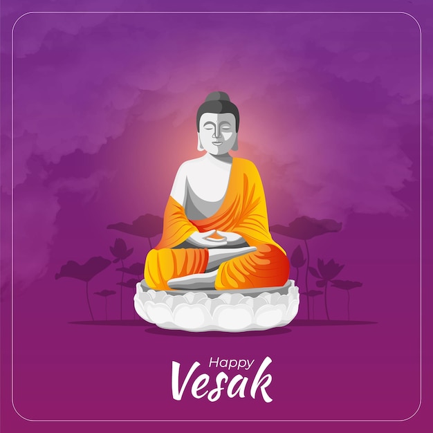 Feliz tarjeta de saludos del día de Vesak