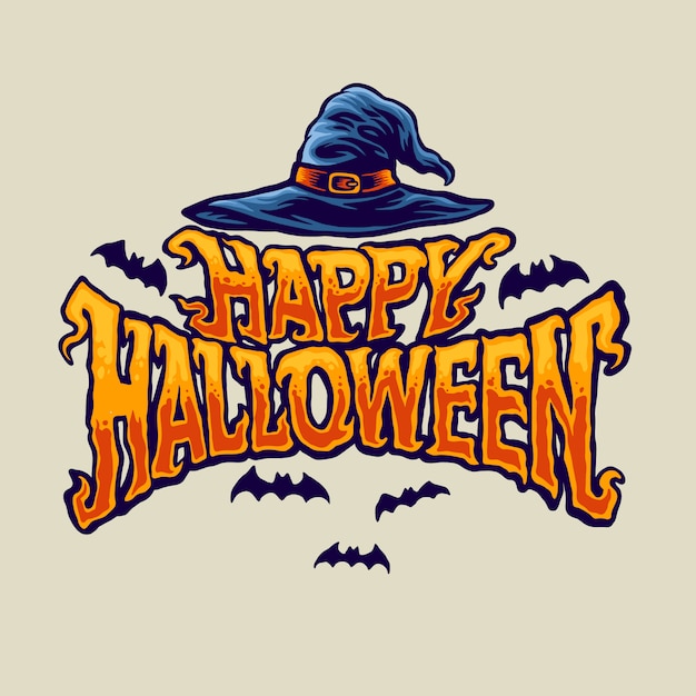 Feliz tipografía de halloween