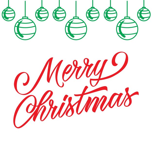 Feliz tipografía de Navidad con bolos
