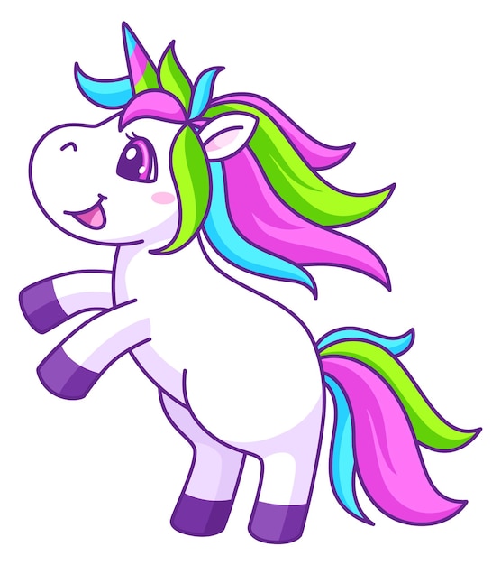 feliz, unicornio, sonriente, lindo, colorido, fantasía, mascota