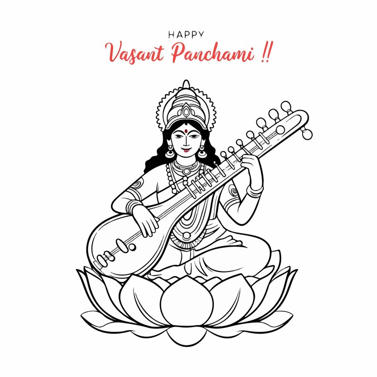 Vector feliz vasant panchami ilustración del festival indio
