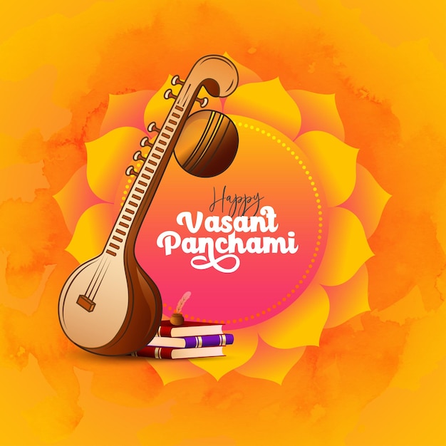 Feliz Vasant Panchami Vector plantilla de diseño de fondo