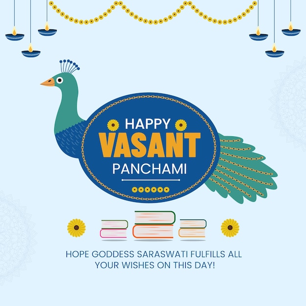 feliz, vasant, panchami, vector