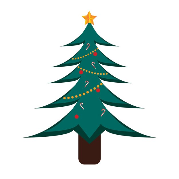 Vector feliz vector de árbol de navidad y feliz año nuevo