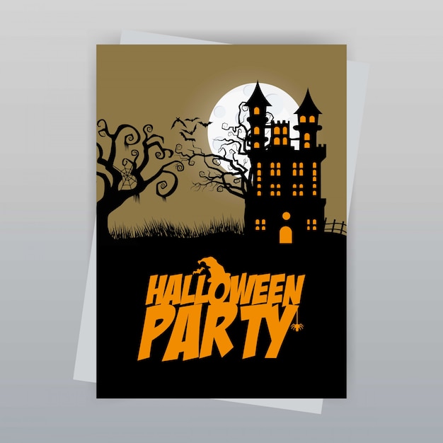 Feliz vector de diseño de tarjeta de invitación de Halloween