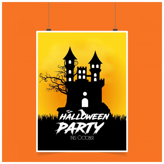 Feliz vector de diseño de tipografía de fiesta de Halloween