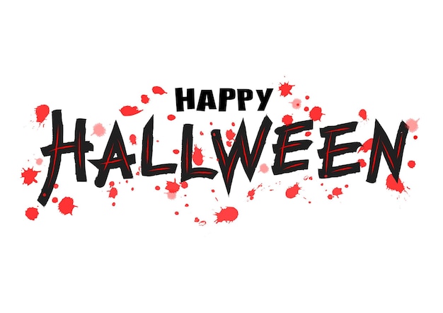 Feliz vector de Halloween para carteles, pancartas. Texto lindo, aterrador y espeluznante con elemento del día de Halloween.