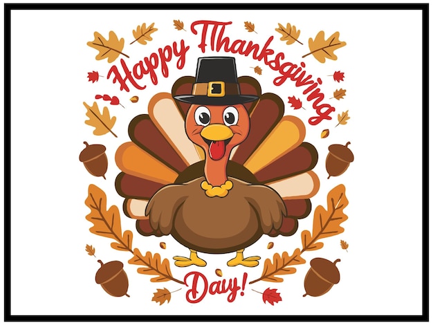 Feliz vector de pavo de Acción de Gracias