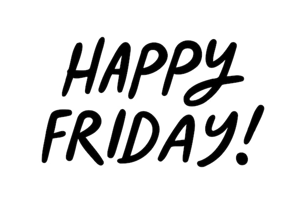 Feliz viernes letras garabateo texto dibujado a mano Feliz viernes cita