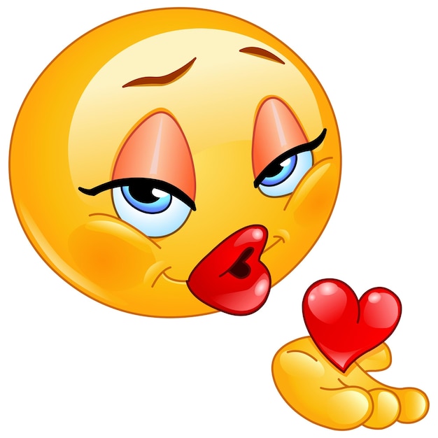 Female Emoji Emoticon Blowing a Kiss