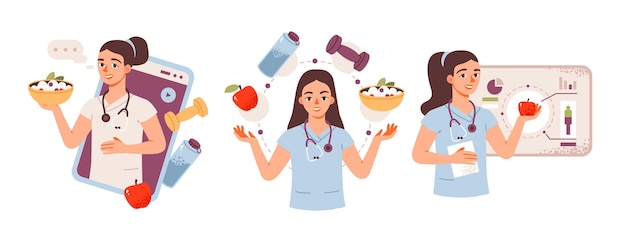 Female nutritionist creating a personalized diet plan Nutritionist concept Wellness health