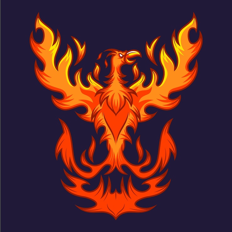 Vector fénix dibujado a mano