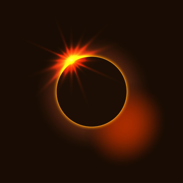 El fenómeno de un eclipse solar total Ilustración vectorial para el diseño