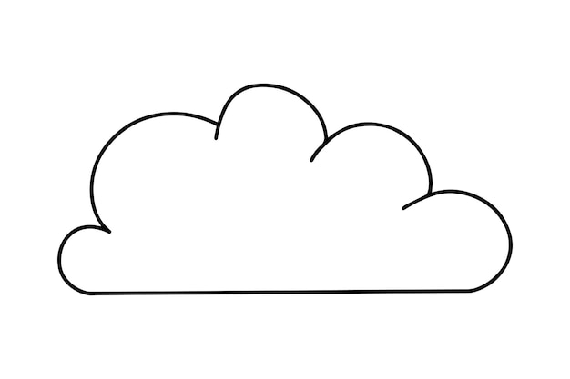 Vector fenómenos meteorológicos en la nube doodle libro de colorear de dibujos animados lineales