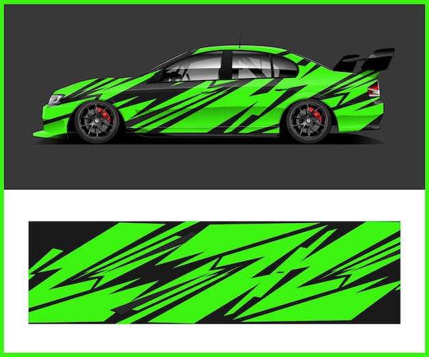 Un feroz diseño de rotulación de auto deportivo para el conductor intrépido
