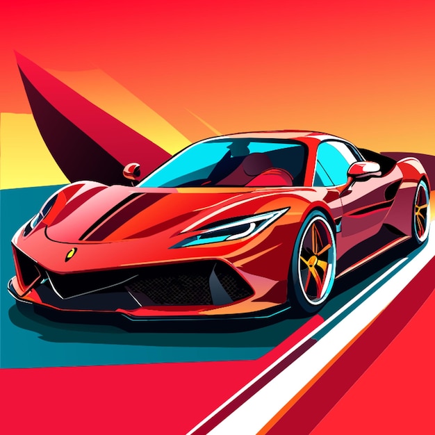 Vector ferrari sf90 stradale v8 4k ilustración vectorial de alta calidad