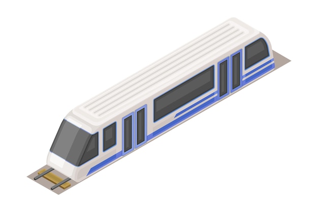 El ferrocarril de alta velocidad o el transporte rápido como ciudad inteligente Ilustración vectorial isométrica